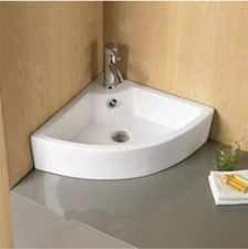 Eckwaschbecken Waschbecken wei&szlig; Keramik NEU Eckwaschbecken Bad Wandwaschbecken