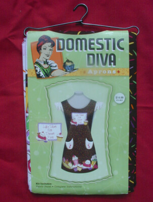 Domestic Diva Vintage Style Apron Kit Lifes Short Eat Dessert First Fabric Panel
