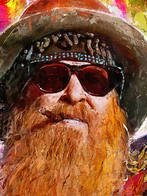 ZZ Top Poster Art print. Billy Gibbons open edition print