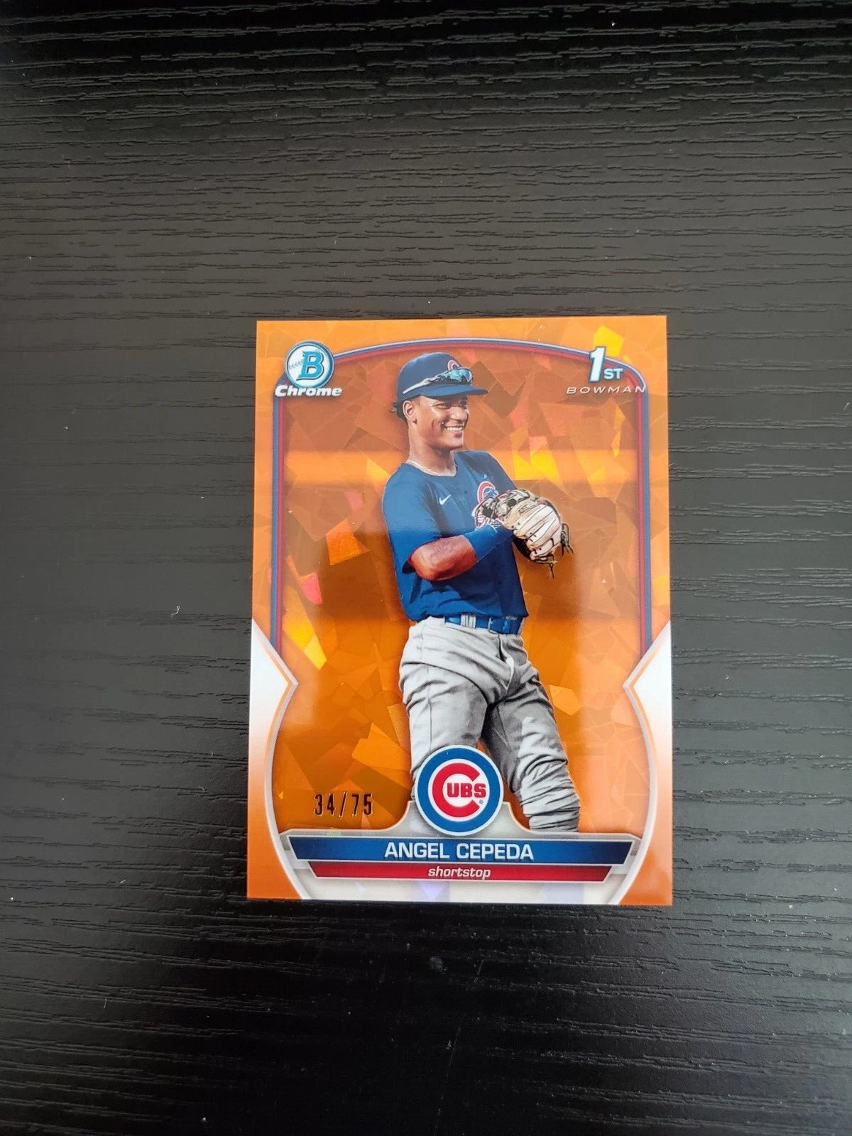 Angel Cepeda - 2023 Bowman Chrome Prospect 1st #BCP-205 - Sapphire ORANGE /75