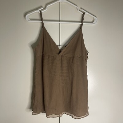 100% silk abercrombie and fitch Brown Camisole Y2k Empire Medium M 
