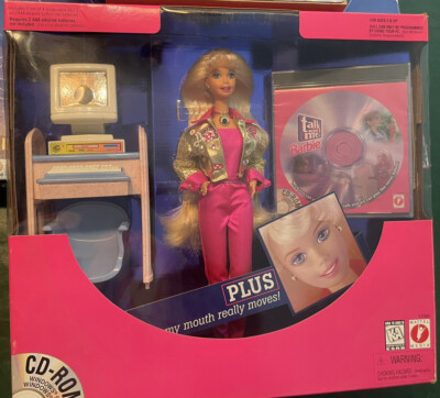 Rare Mattel 1997 Talk To Me Barbie w/ Computer, Desk, Chair CD