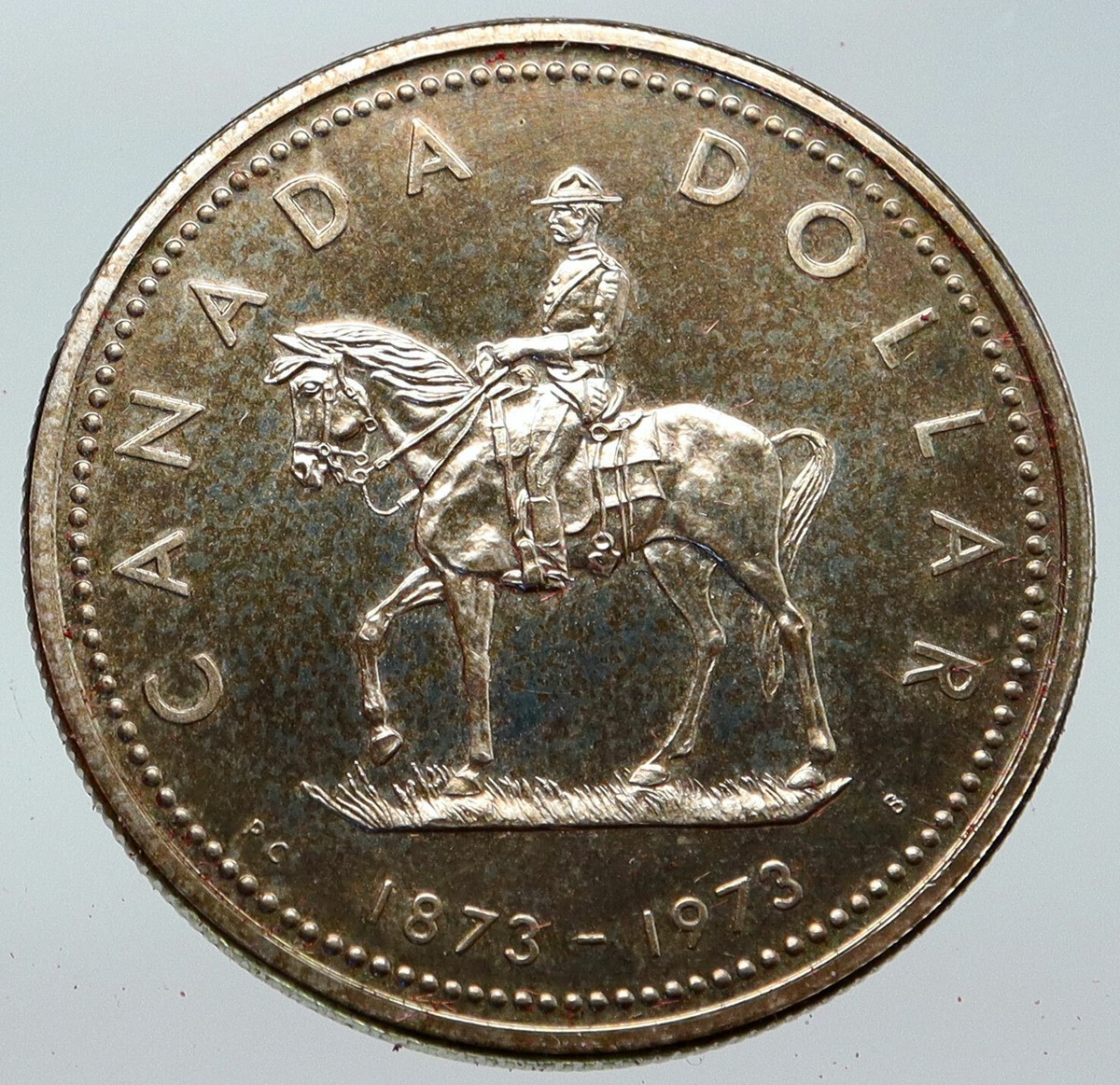 1973 CANADA Queen Elizabeth II RCMP Police HORSE Proof Silver
