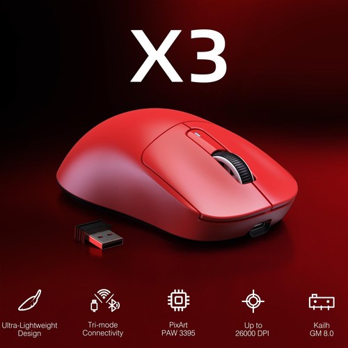 Mouse da gioco leggero wireless 26000 DPI 3 modalità con mouse antiscivolo per PC - Foto 56 di 70