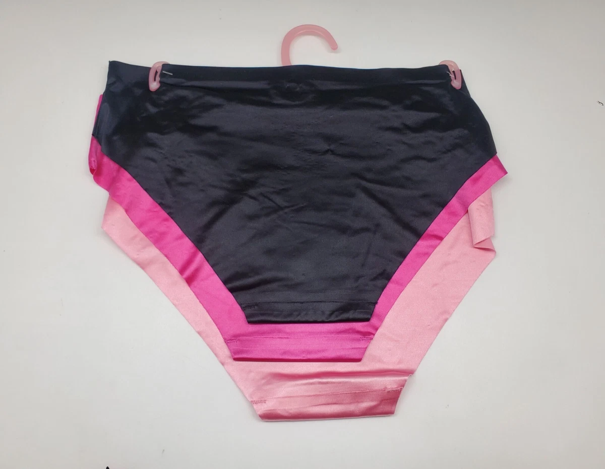 JUICY COUTURE 3Pack Women M L XL Foil Logo Satin No Panty Lines Black Pink  Fuchs