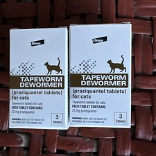 2 X Boxes Elanco Tapeworm Removal Dewormer for Cats 6 Tabs - Exp 7/27