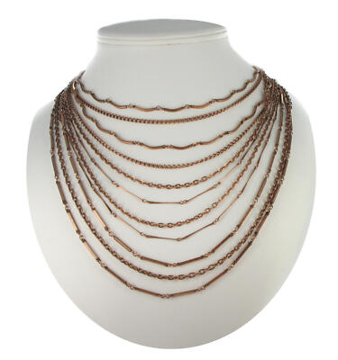 Ky Co Multi Strand Layered Copper Tone Statement Bib Chain