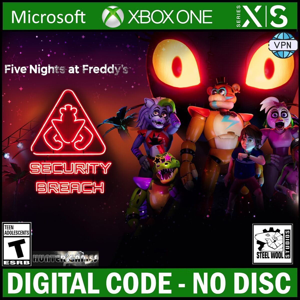 Five Nights at Freddy: Security Breach Xbox One, X, S KEY ARG VPN WW No Disc