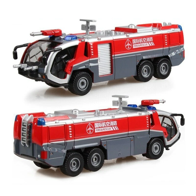 Alloy Airport Fire Truck Model 1:50 High Pressure Foam Fire Vehicle Kids Toy Car - Image 2 of 4