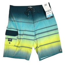 NWT Billabong Youth Boys Recycler All Day Pro Board Shorts Blue/Yellow - Size 26