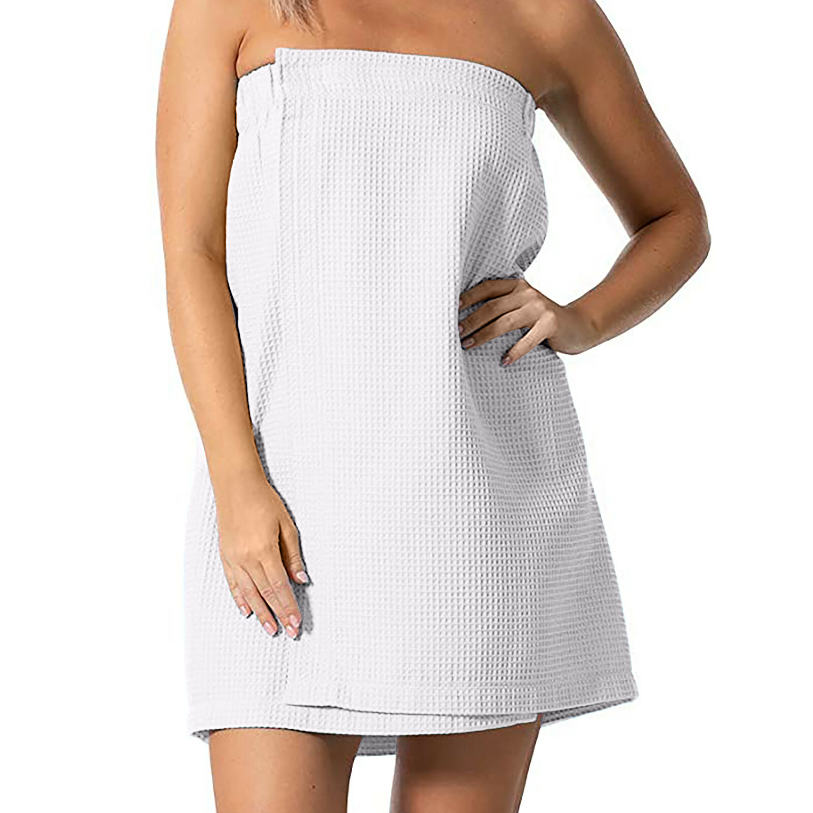 Ladies Bath Towel Women Waffle Spa Towel Body Wrap With Adjustable