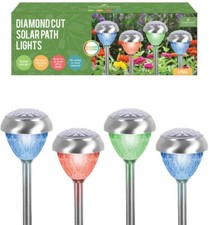 4PK Solar LED Garden Lights Post Patio Path Outdoor Lighting Colour Changing