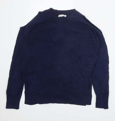 Maison de Nimes Damen Pullover Pulli blau Rundhals 100% Baumwolle Größe S