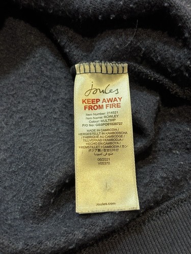 Joules Rowley Hoodie Damen UK Größe 12 marineblau mehrfarbig Block Pullover - Bild 7 von 13
