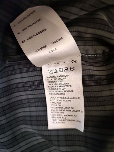 FUSE Striped Soft Knit Button Up Shirt Long Sleeve Mens 2XLT Black, Blue - Picture 19 of 20
