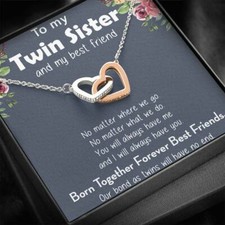 Twin Sister Necklace Gift, My Twin Necklace, Gift for Twin Sister Birthday Gift