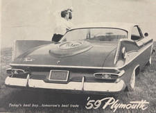 1959 Plymouth Sport Fury  1 pg 8.5X11 in  Vintage ad ready to frame and display
