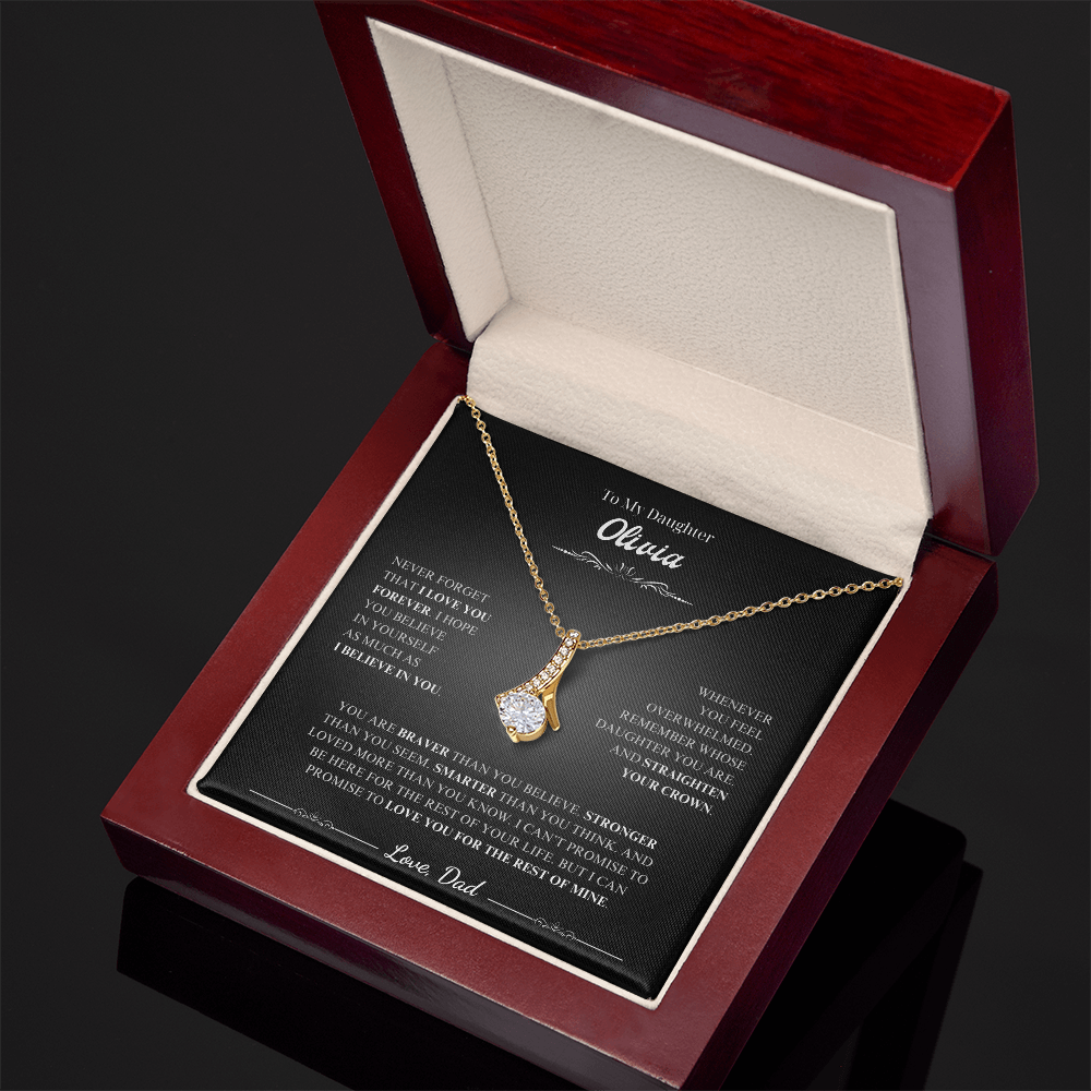 Daughter Necklace Gift from Dad with Loving Message Card-image