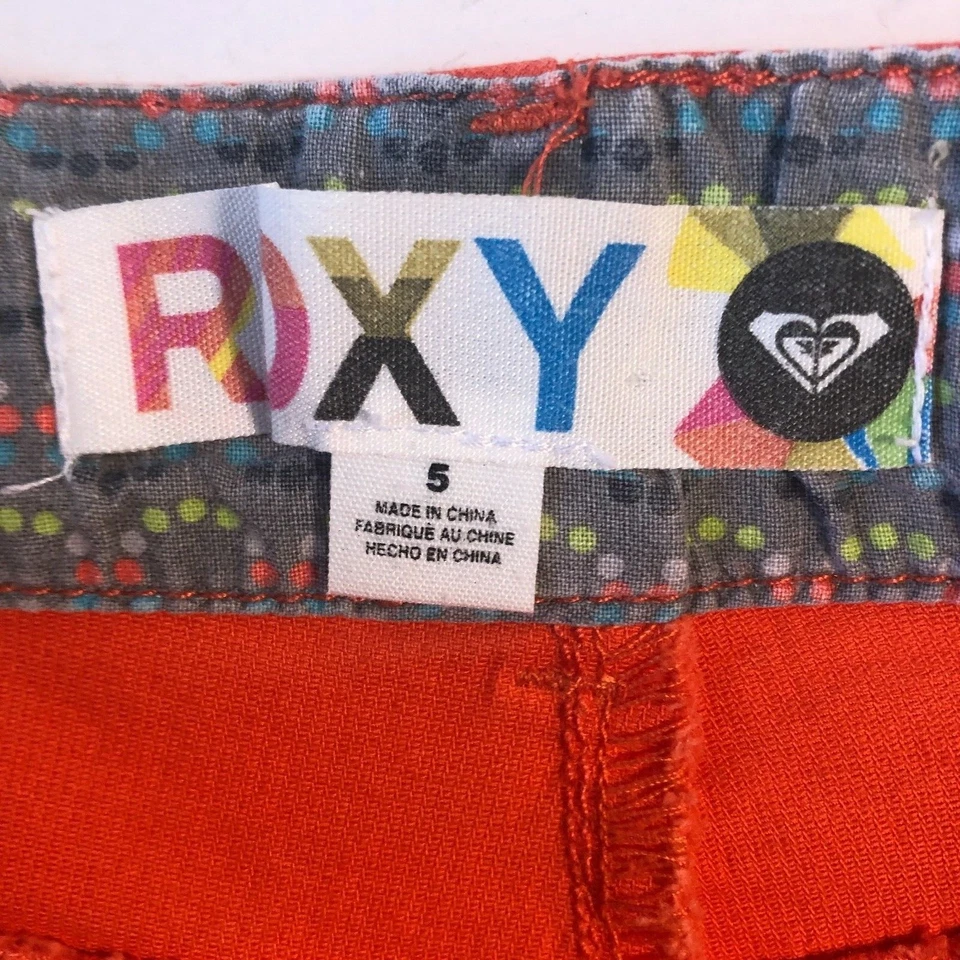 Roxy Girl Pantalón Corto Naranja Botón Único 3" Cremallera Talla 5 Foto 3 de 4
