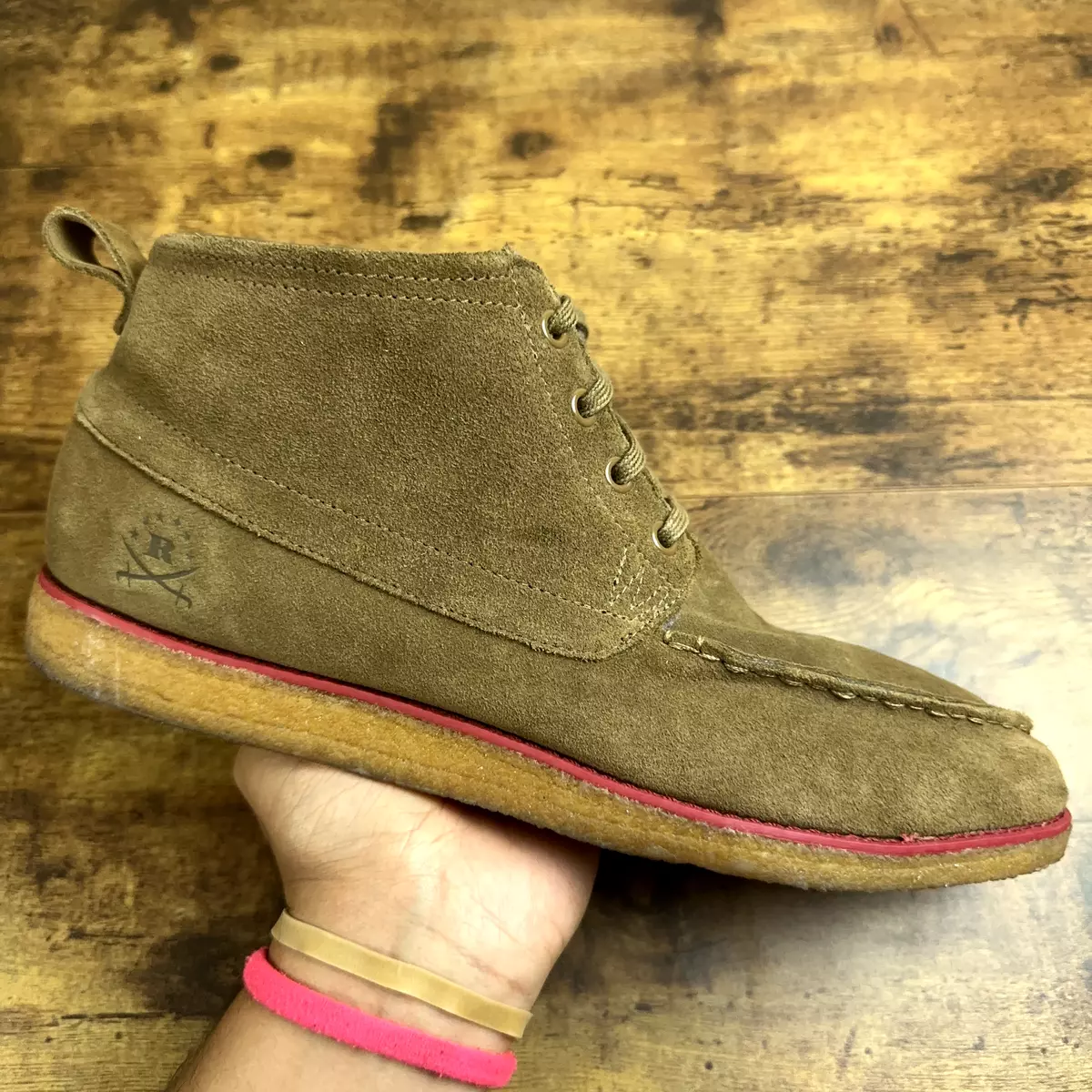 Toevallig Luchtvaartmaatschappijen trimmen Adidas x Ransom Brown Suede Ankle Moc Boots Red Stripe Mens Size 12 RARE |  eBay