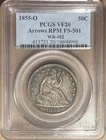 1855-O PCGS VF20 Liberty Seated Half Dollar 50c - RPM FS-501 - New Orleans Mint
