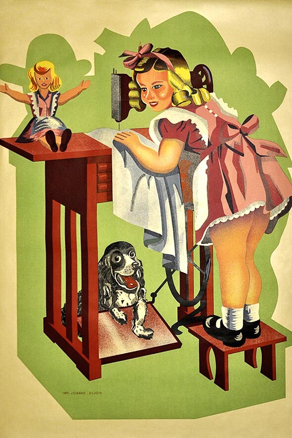 Poster Manifesto Locandina Pubblicità d'Epoca Stampa Vintage Giocattoli Bambini