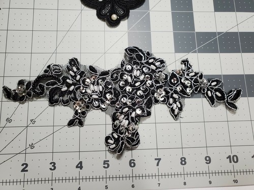 Lot of 3 Lace Designer Patch 3D Embroidered Sew/Glue On Applique - Picture 2 of 10
