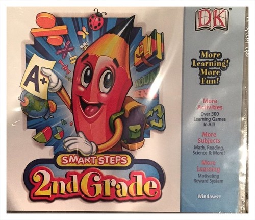 DK Smart Steps 2nd Grade Pc New Win10 8 7 XP 300 Activities Math Reading Science