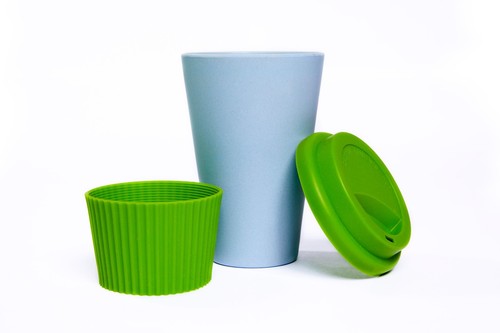 10 x Blue/ Green Eco Friendly Recycled Coffee Travel Mugs -Clearance Bargain - Picture 2 of 2