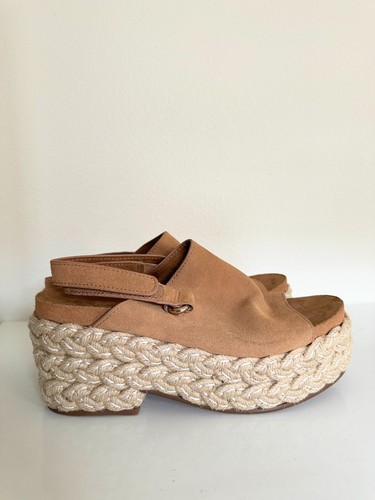 Kelsi Dagger Brooklyn Keys Platform Sandal Espadrille Buckle Strap Tan Women 9.5 - Picture 4 of 9