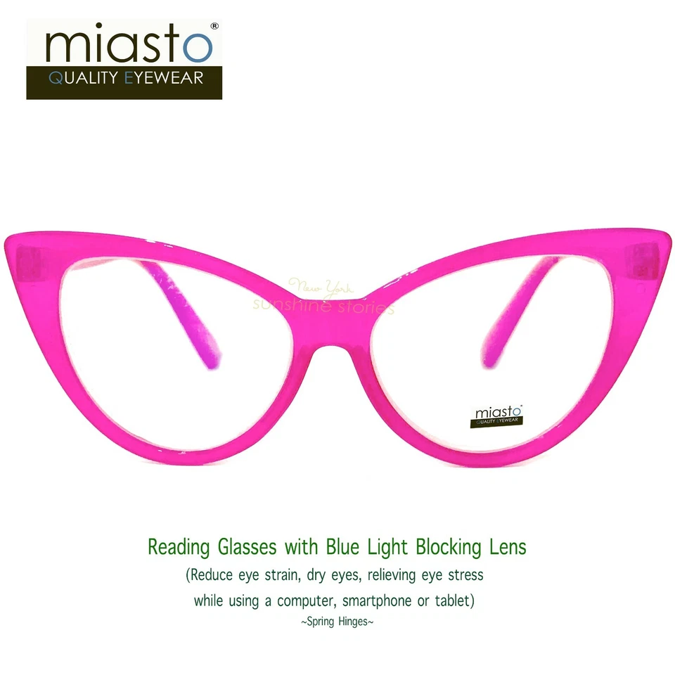 NUEVO CON ETIQUETAS $39.99 MIASTO MUJER VINTAGE OJO DE GATO GRANDE SEXY LECTOR GAFAS DE LECTURA ESPECIFICACIONES Foto 4 de 4
