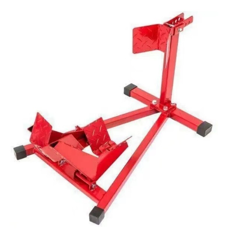 Motorcycle Front Wheel Chock Holder Adjustable Paddock Motocross Stand - Red - Image 7