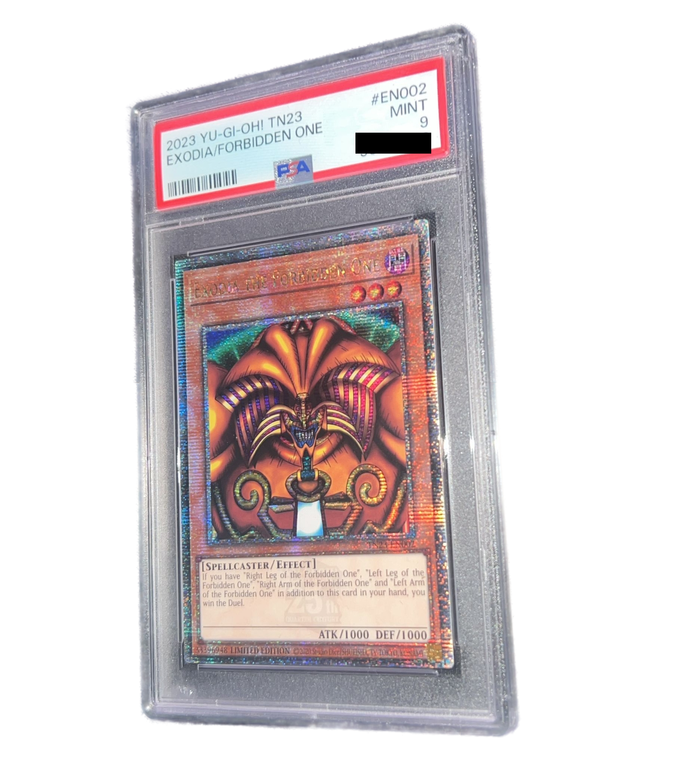Yu-Gi-Oh Exodia The Forbidden One PSA 9 2023 TN23 25th Anniv Tin QCSR
