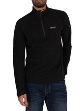 Regatta Men's Montes Lightweight Half Zip Mini Stripe Sweatshirt, Black
