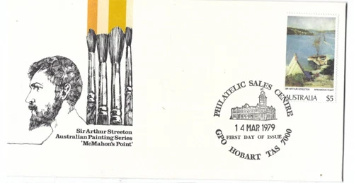 1979 $5 Australian Paintings FDC, HOBART PMK, Unaddressed