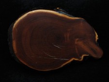 PD03103 VINTAGE 1970s CUT-OUT  WOOD  SLICE HIPPIE FASHION BELT BUCKLE