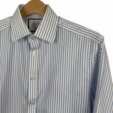 Charles Tyrwhitt Shirt Mens 15.5 33 Blue White Stripe NON IRON Classic Fit