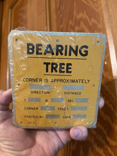 NOS 1953 BEARING TREE ALUMINUM SIGN LOT OF 25 US DEPT OF FORESTRY UNOPENED
