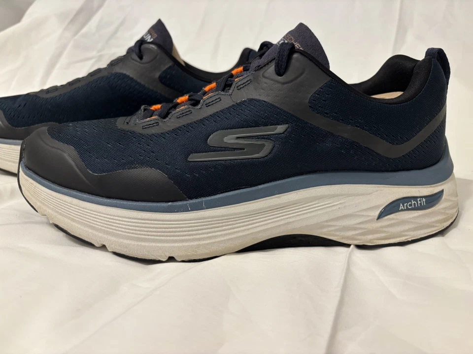 Arco amortecido Skechers Max masculino tamanho 11 largo NAVY   - Imagem 4 de 4