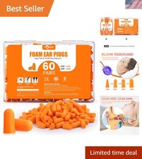 60 Pairs Foam Earplugs - High Noise Reduction for Peaceful Sleeping  Studying