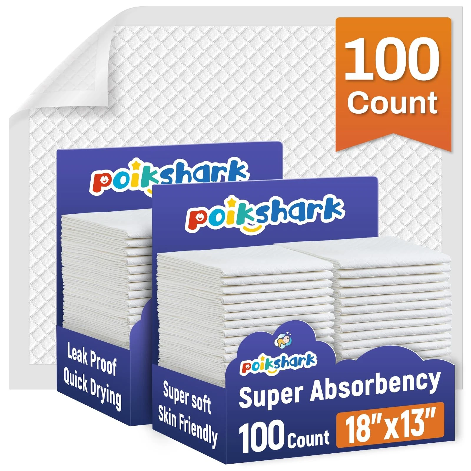 100 Pack Disposable Diaper Changing Pads for Baby Leakproof & Super Absorbenc...