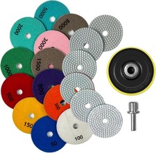 Diamond Polishing Pads Set Wet/Dry Quartz Polishing Kit, Granite Stone Concrete