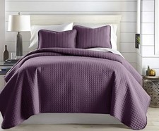 Quilts, Queen Size/Full Size Quilt Bedding Set, Stain Full / Queen 18 - Purple