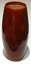 Used 12-inch tall, Red-lacquer Vase by Lerman Décor, lightweight, not watertight