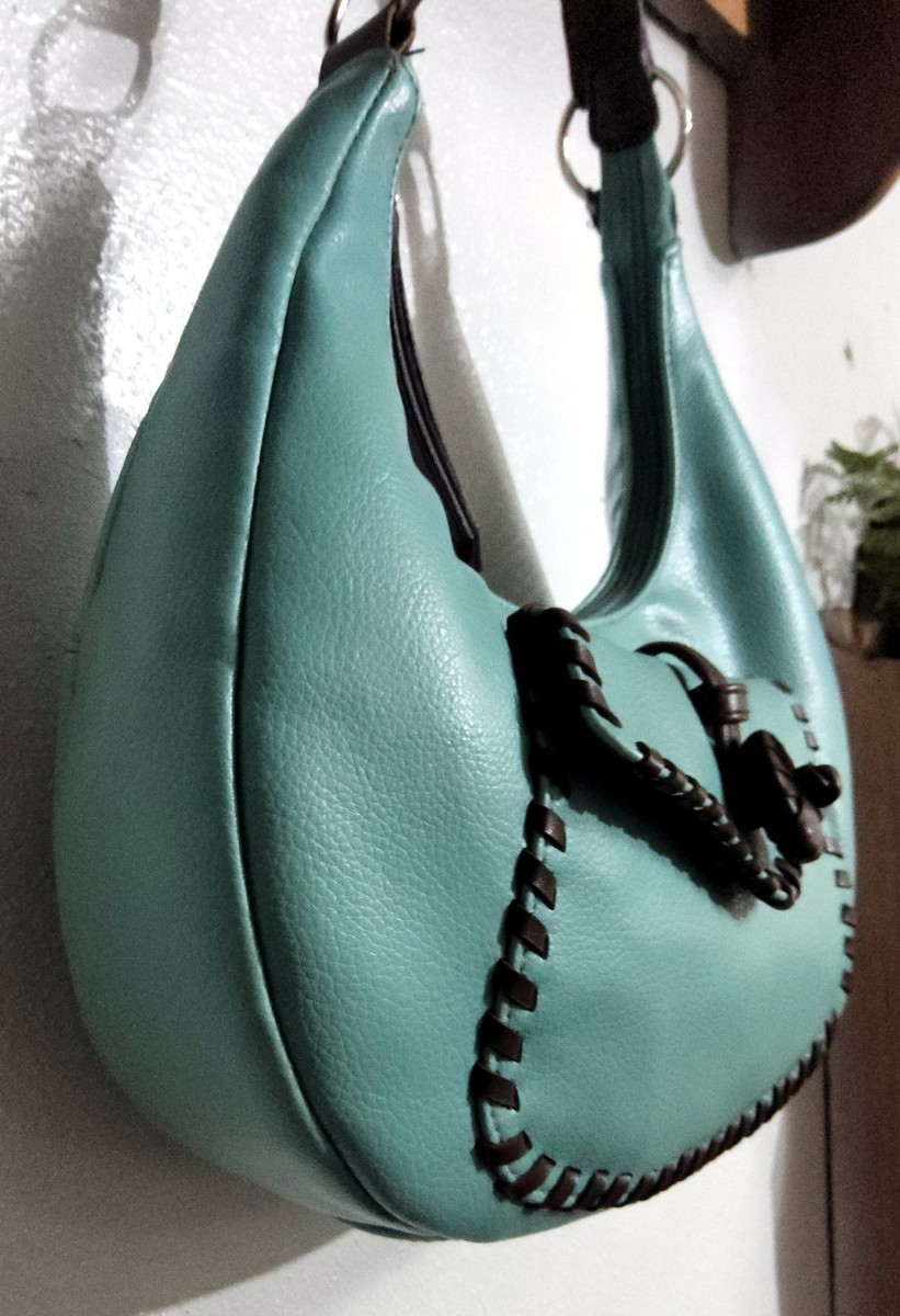 New‎ LL Leathers in Leather Crossbody Bag Teal Green Whipstitch Boho Saddle Bag Boho Teal Whipstitch Shoulder Bag Turquoise | Mercari main image 3