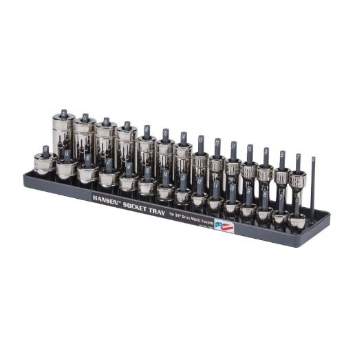 Hansen Global Steckdosenfach Organizer Halter, Einheitsgröße, grau, 3/8" metrisch - 2-reihig - Bild 3 von 3