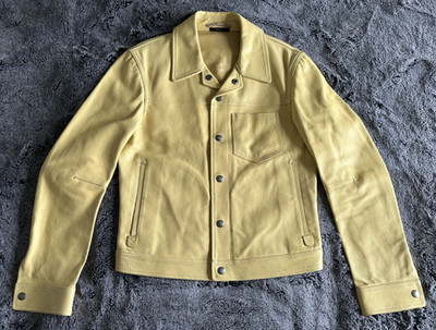 TOM FORD WORN ON THE RUNWAY! $6,990 Men's Exquisite Yellow Leather Jacket IT48