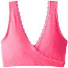 Pack of 2 Maternity Women's Lace Soft Sleep and Nursing Bra Hot Pink Size Xl