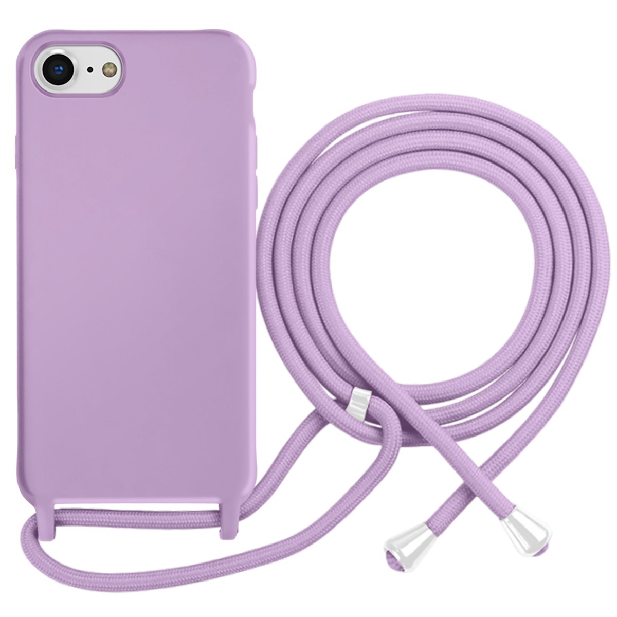 Coque iPhone 7 antichoc Moxie dentelle lilas avec cordon amovible pour smartphone