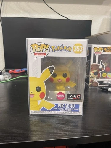 Funko Pop! Vinyl Pokémon Pikachu #353 Flocked GameStop Exclusive Figure